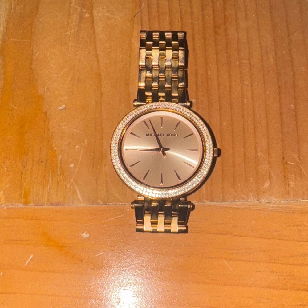 Michael Kors Gold-Tone Watch with Crystal Accents